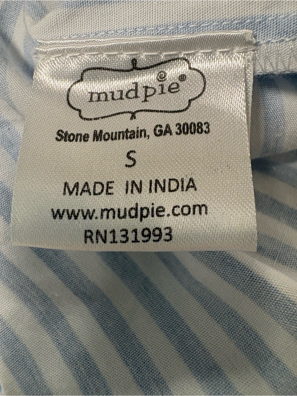 Mud Pie Womens Smocked Stripe Blue & White' Maxi Dress Small - Picture 10 of 11